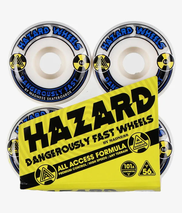 Hazard Wheels "Alarm" Aa: Conical White/Blue 56mm/101a