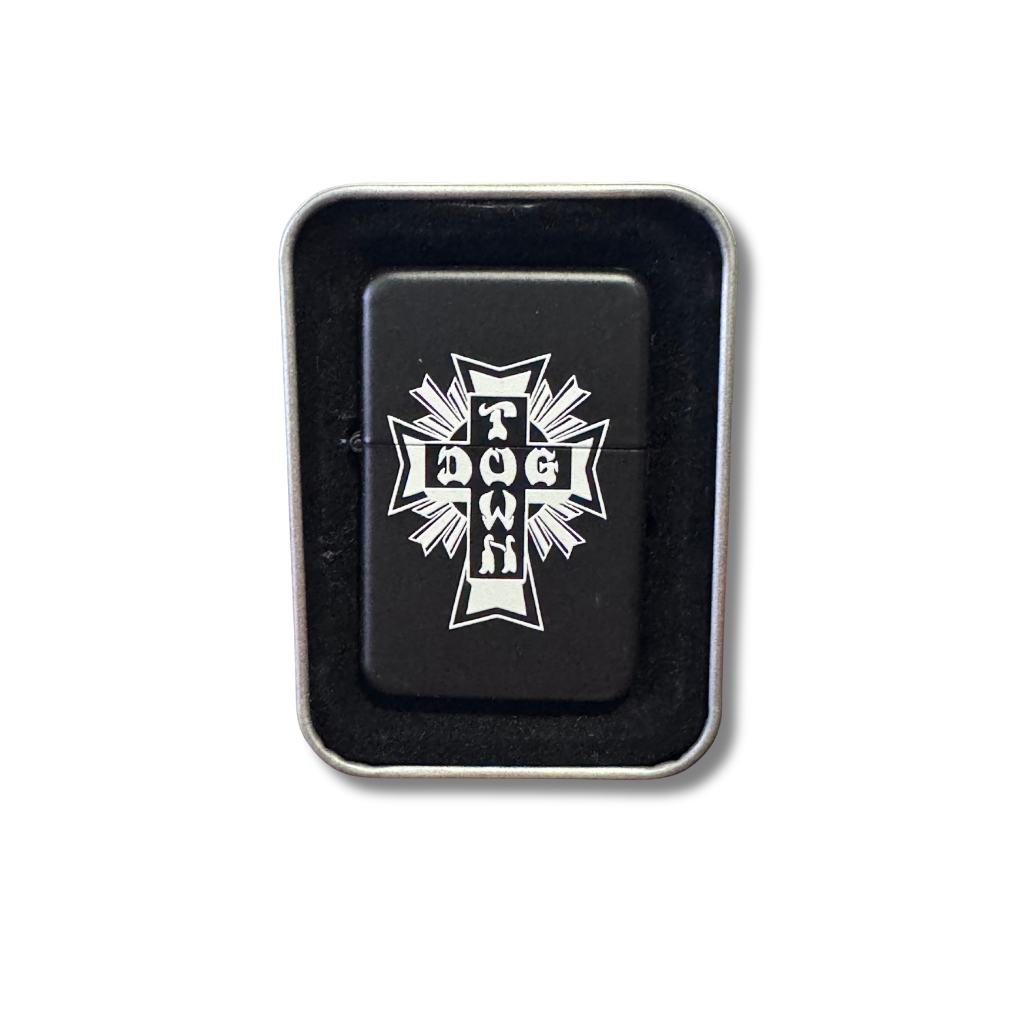 Dogtown Cross Logo Flip Top Metal Lighter - Black