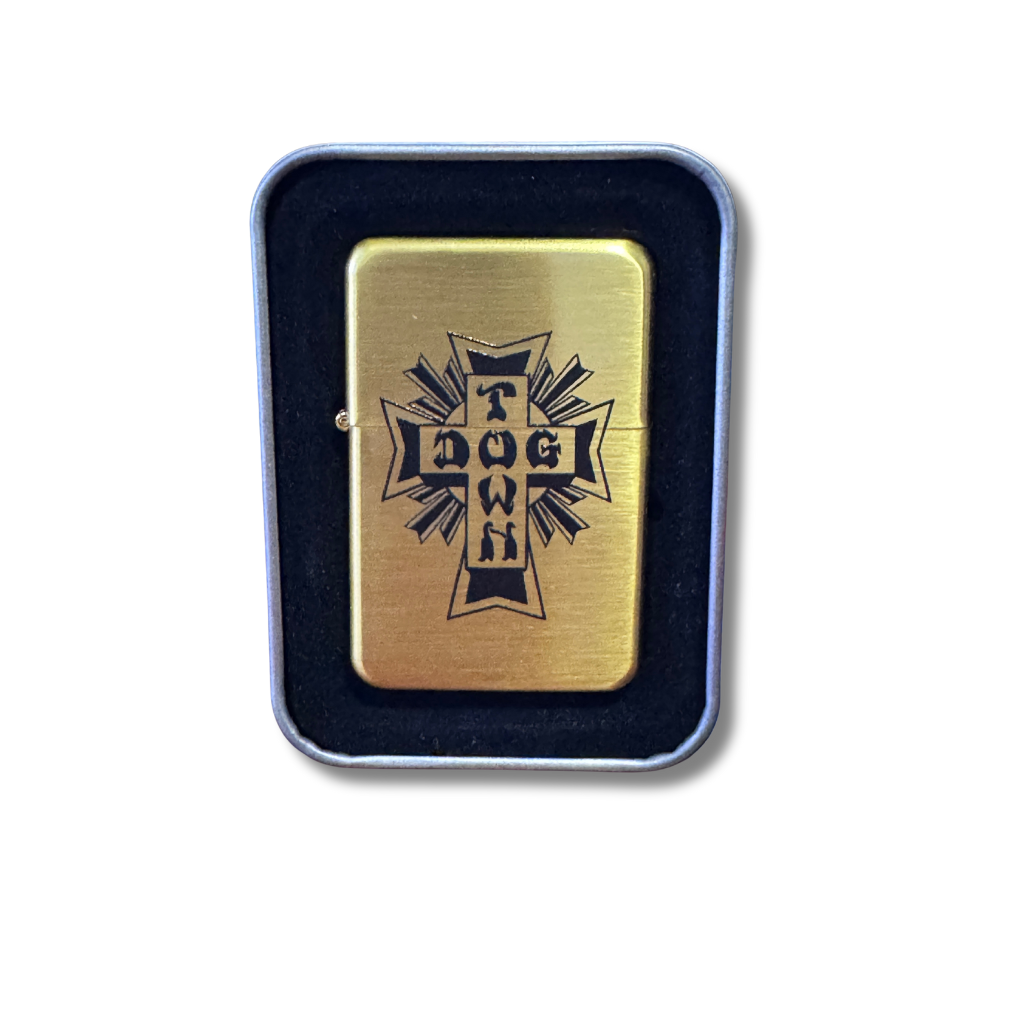Dogtown Cross Logo Flip Top Metal Lighter - Gold