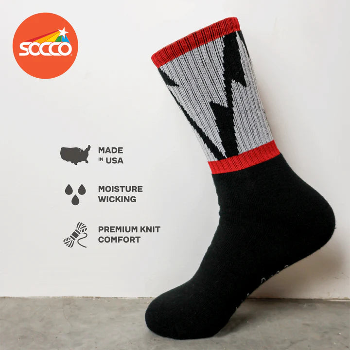 SOCCO Mike Vallely Lightning Bolt Socks V2 | Black