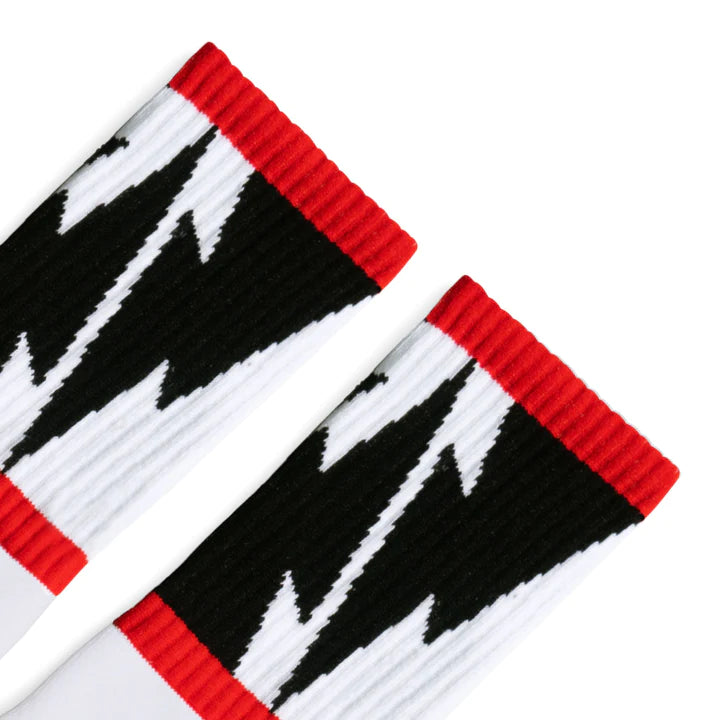 SOCCO Mike Vallely Lightning Bolt Socks V2 | White