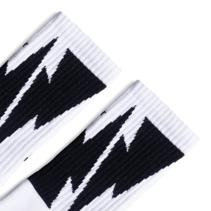 SOCCO Mike Vallely Bolt Socks | White