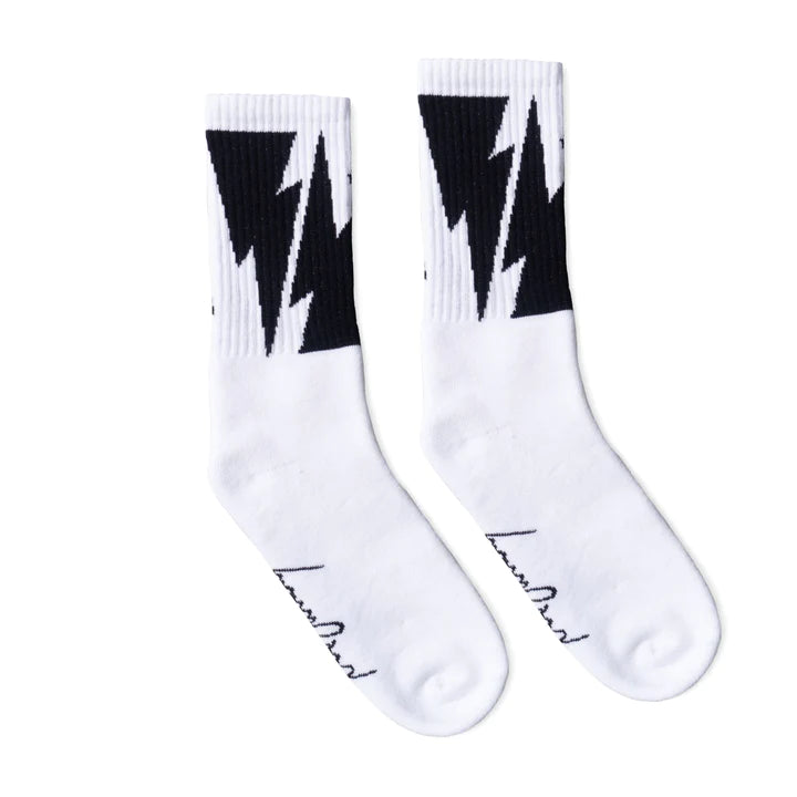 SOCCO Mike Vallely Bolt Socks | White