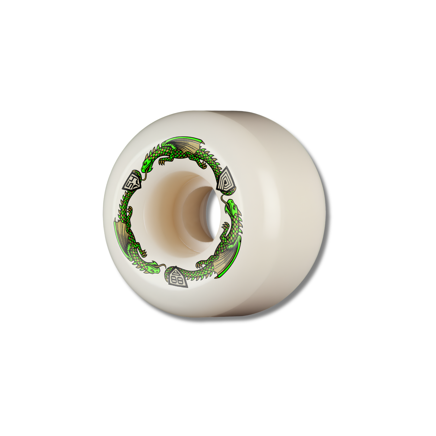 Powell Peralta Skateboard Wheels A2 Shape Dragon Formula Green - 54mm/88A