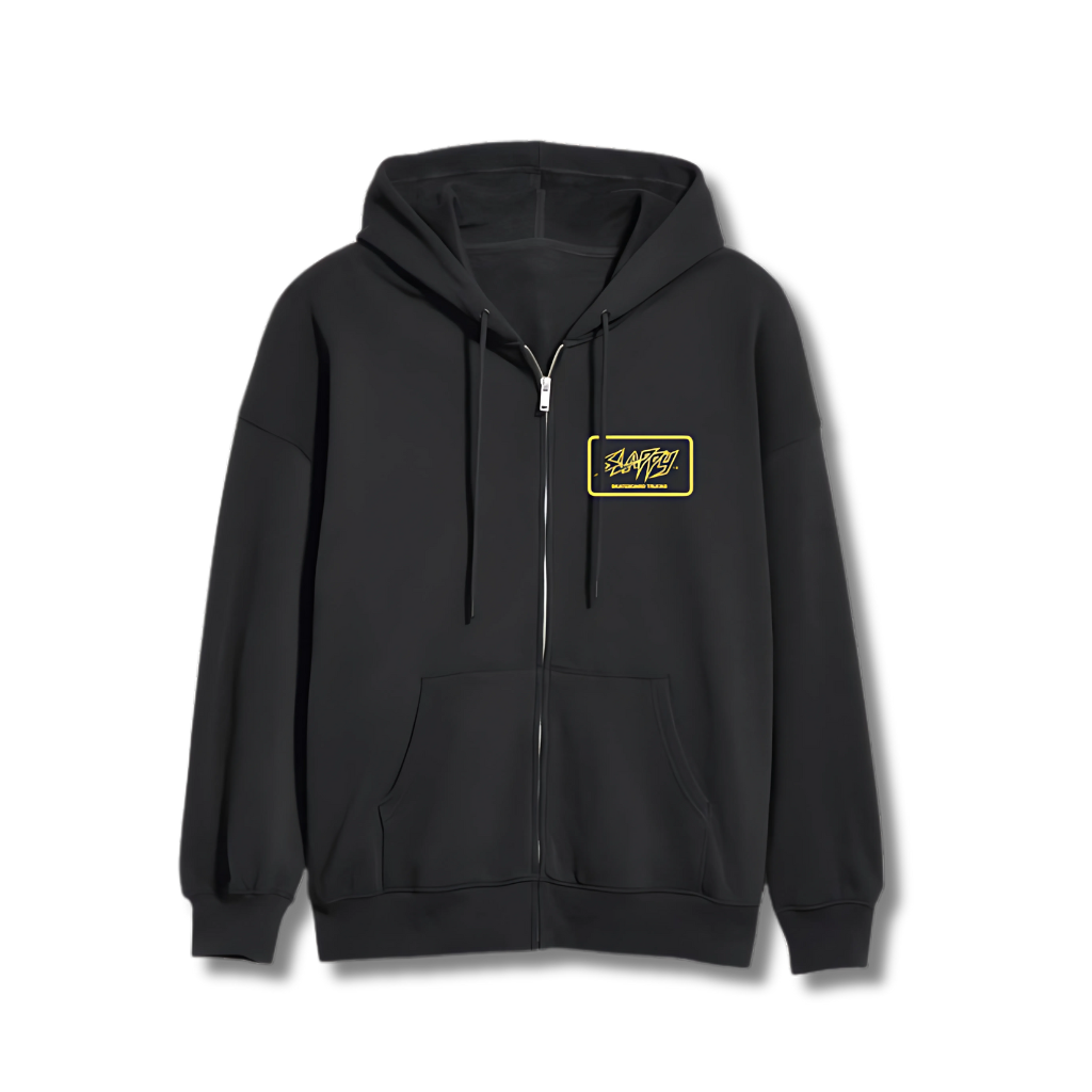 Slappy Throwback Zip Up Hoody - Black