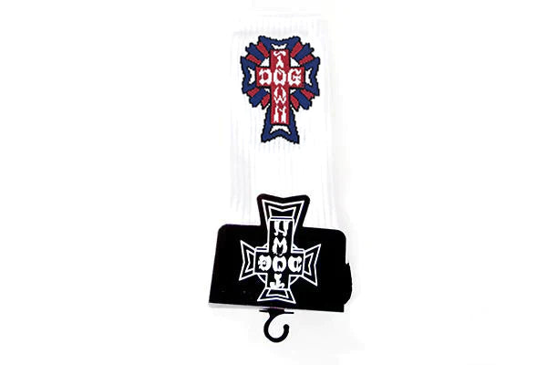Dogtown Cross Logo Color Crew Socks-White