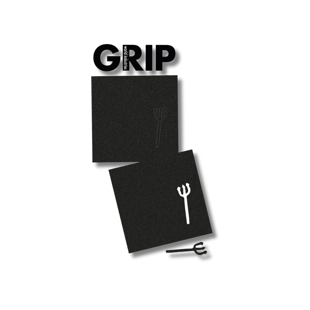 World Industries Skateboards Griptape Pitchfork Die Cut Squares Black 10" x 10"