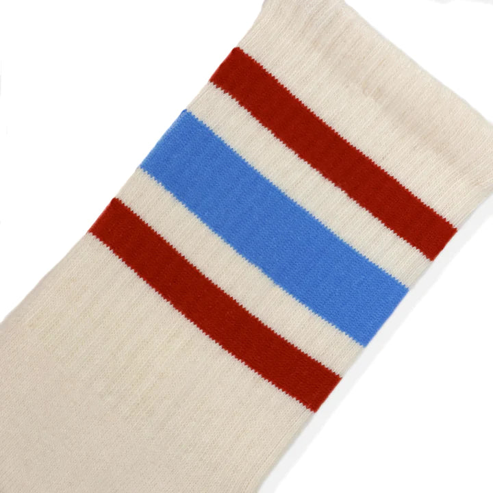 SOCCO Naturals | Columbia Blue & Rust Striped