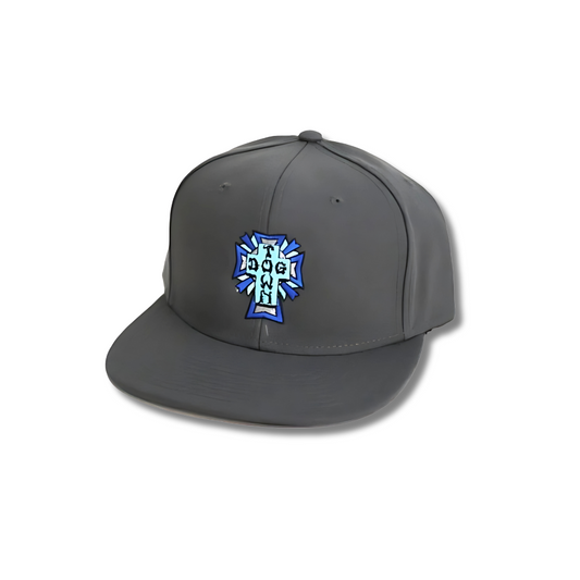 Dogtown Cross Logo Snapback Hat - Grey