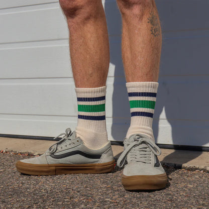 SOCCO Naturals | Navy & Kelly Green Striped