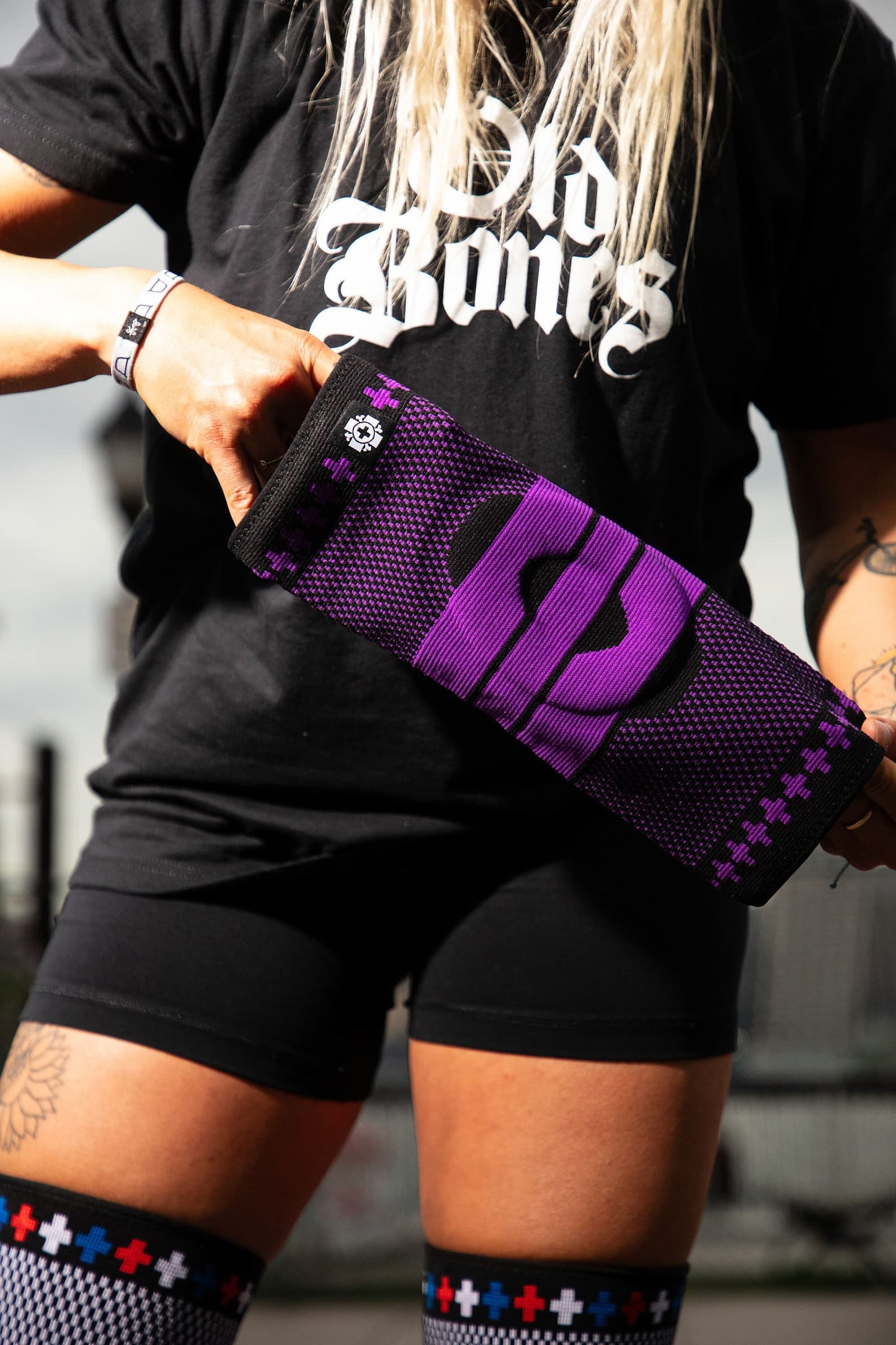 Old Bones Therapy Compression Knee Sleeve - Purple