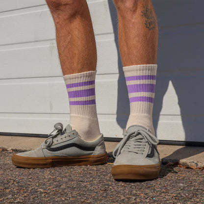 SOCCO Naturals | Lilac Striped Socks