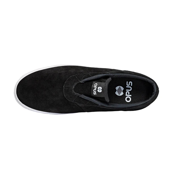 Opus Footwear Honey Slip Black/White Suede
