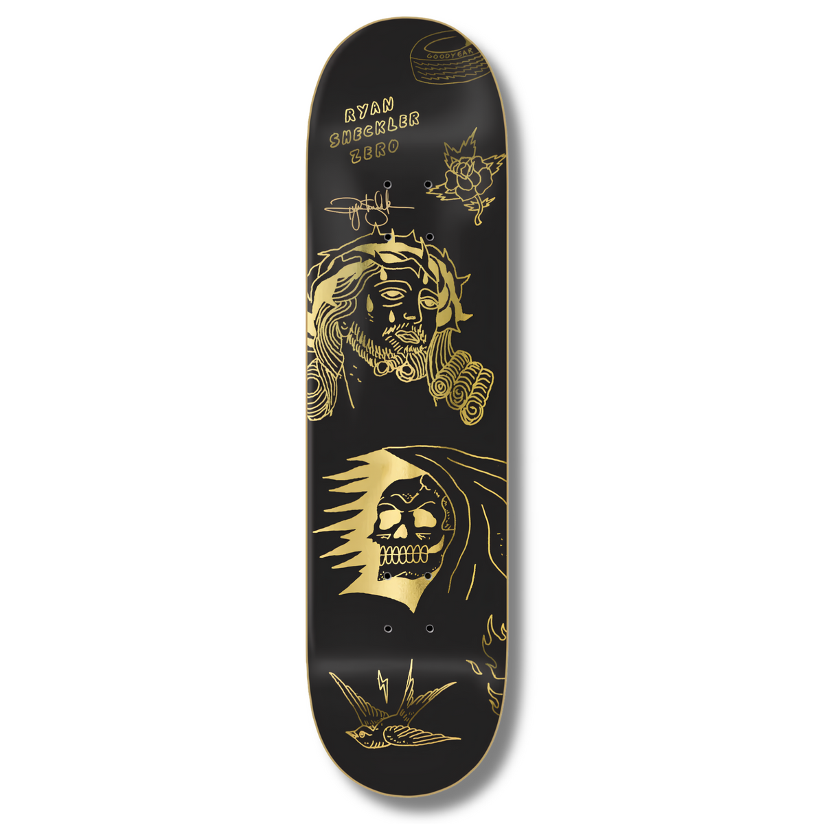 Zero Ryan Sheckler "Suffer" Gold Foil Skateboard Deck  - 8.5"