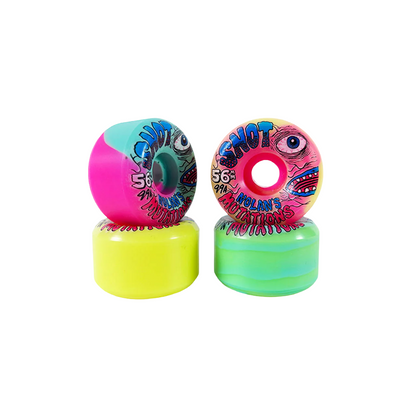 Snot Wheel Co. "Nolan's Mutations" Multi-Color Swirl Skateboard Wheels - 56mm/99a