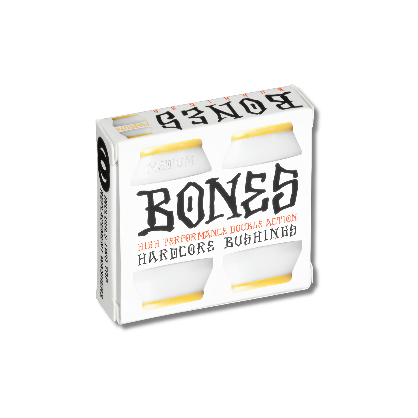 Bones Hardcore Medium Bushings 91a - White/Yellow (Set Of 4)