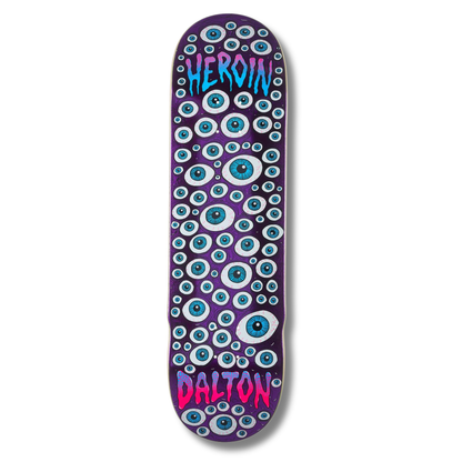 Heroin Dalton Dern "Eyes" Purple Foil Shaped Deck - 8.5"