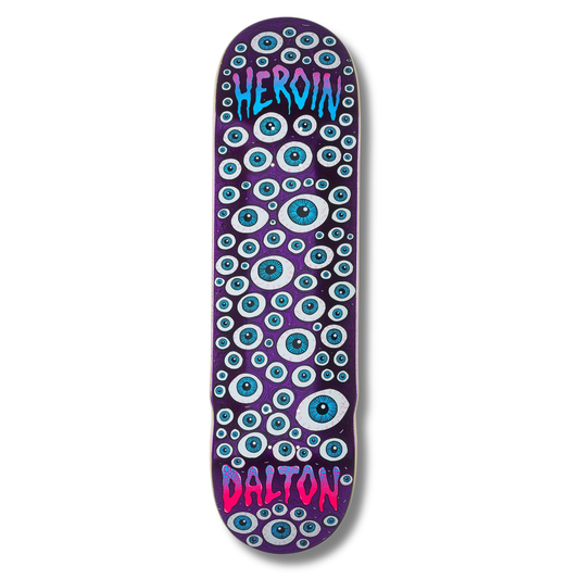 Heroin Dalton Dern "Eyes" Purple Foil Shaped Deck - 8.5"