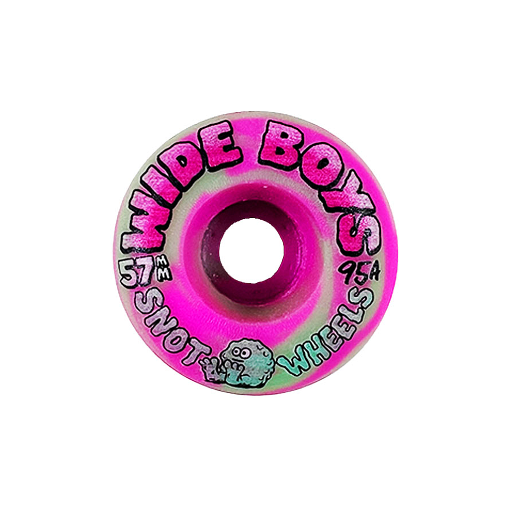 Snot Wheel Co. "Green/Pink Swirl" Skateboard Wheels - 57mm/97a