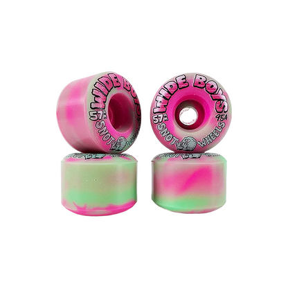 Snot Wheel Co. "Green/Pink Swirl" Skateboard Wheels - 57mm/97a