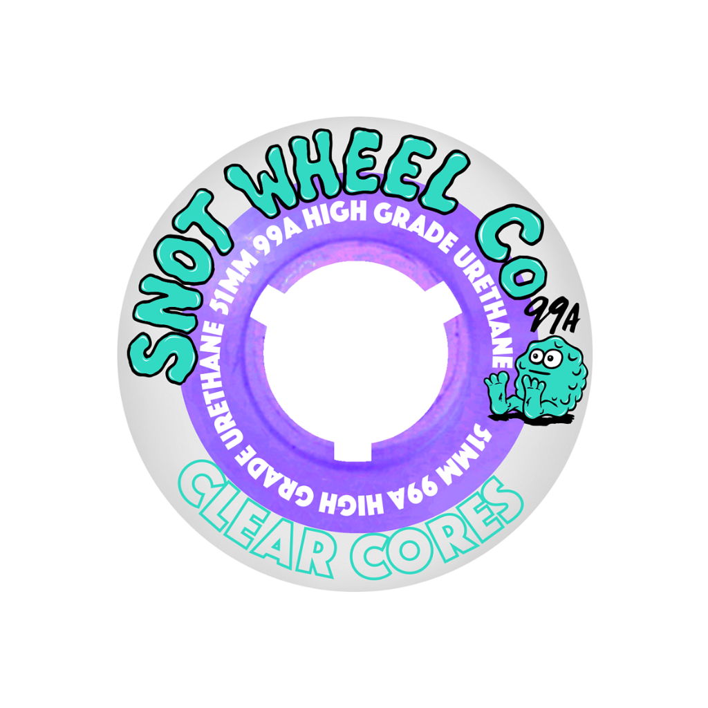 Snot Wheel Co. Clear Cores (clear/purple) 51mm/99a