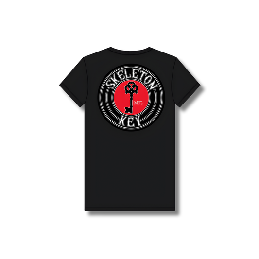Skeleton Key Red/White Logo Tee - Black