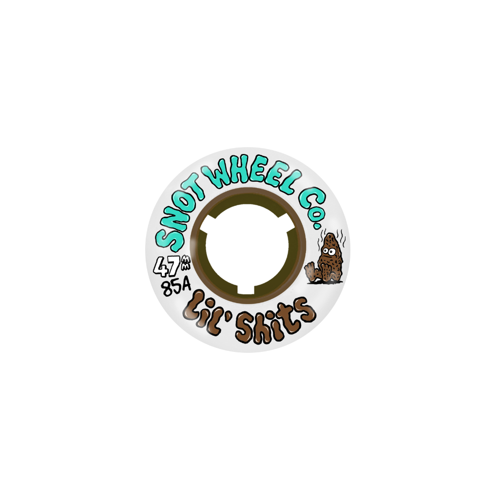 Snot Wheel Co. "Lil Shits" White/Brown Skateboard Wheels - 47mm/85a