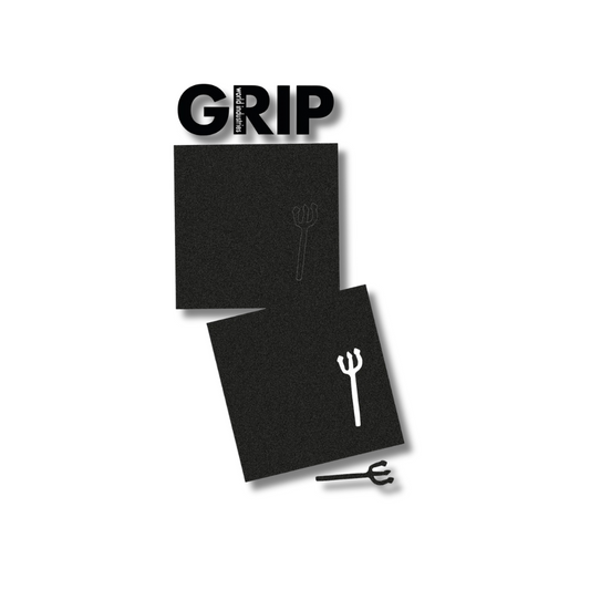 World Industries Skateboards Griptape Pitchfork Die Cut Squares Black 10" x 10"